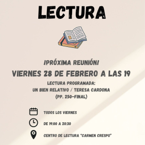 Club de lectura, viernes 28 de febrero